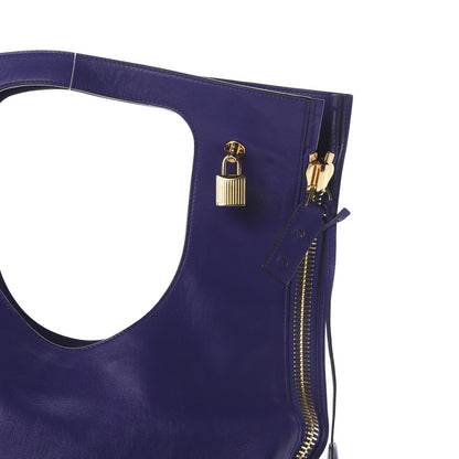 Tom Ford Ramskin Large Alix Padlock Zip Shoulder Bag Violet 9 of 13