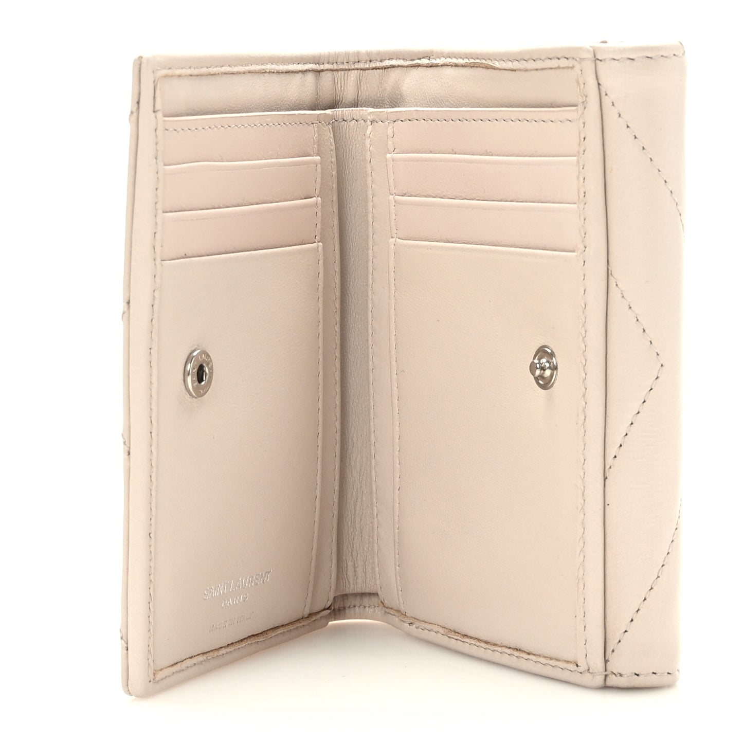 Lambskin Y Quilted Monogram Compact Loulou Wallet Nude Powder