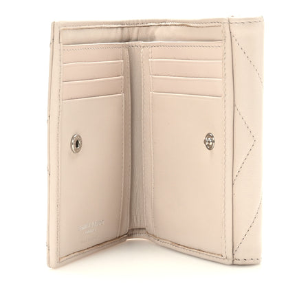 Saint Laurent Lambskin Y Quilted Monogram Compact Loulou Wallet Nude Powder 5 of 8