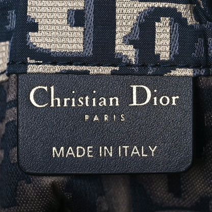 Christian Dior Woven Calfskin Technical Fabric Oblique Net Bag Blue 6 of 9