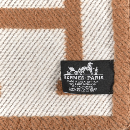 Hermes Wool Cashmere Avalon Blanket Ecru Camel 3 of 3