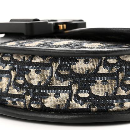 Christian Dior Oblique Grained Calfskin Mini Gallop Bag With Strap Black Beige 10 of 11