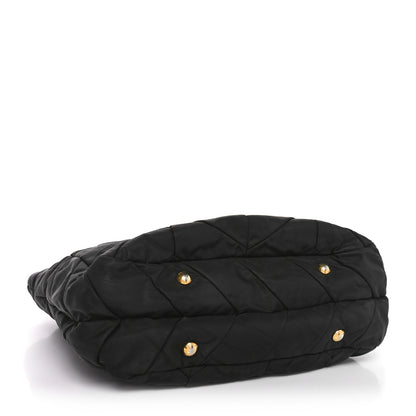 Prada Tessuto Nylon Chevron Quilted Tote Black 4 of 9