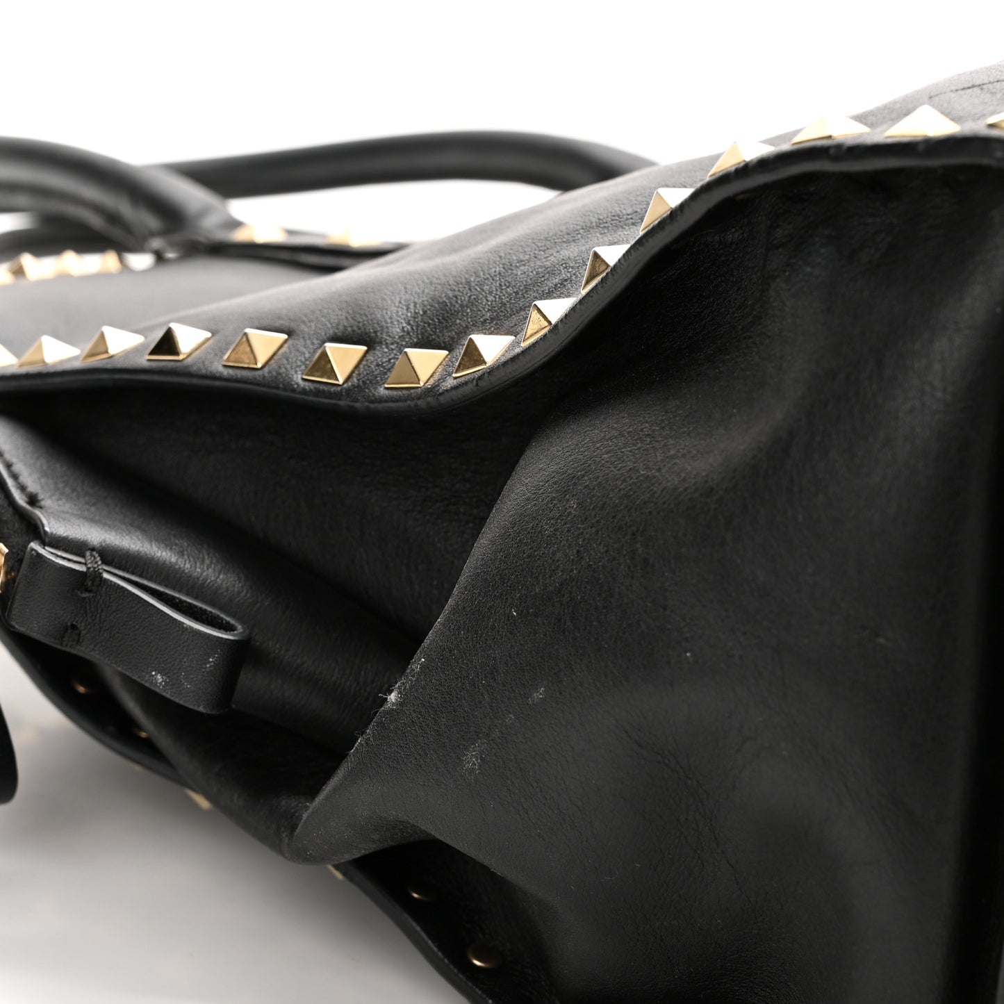 Vitello Rockstud Dome Shopper Black