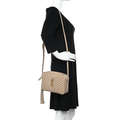 Saint Laurent Calfskin Matelasse Monogram Lou Camera Bag Dark Beige 2 of 10