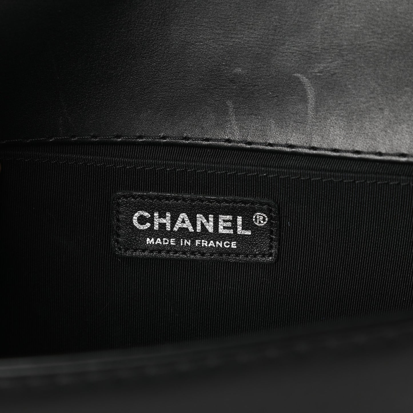 Calfskin Double Stitch Medium Boy Flap Black