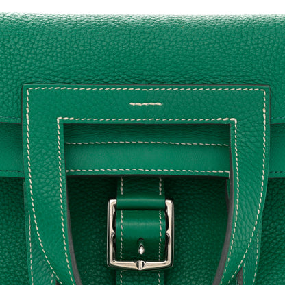 Hermes Taurillon Clemence Halzan 31 GM Vert Vertigo 8 of 14