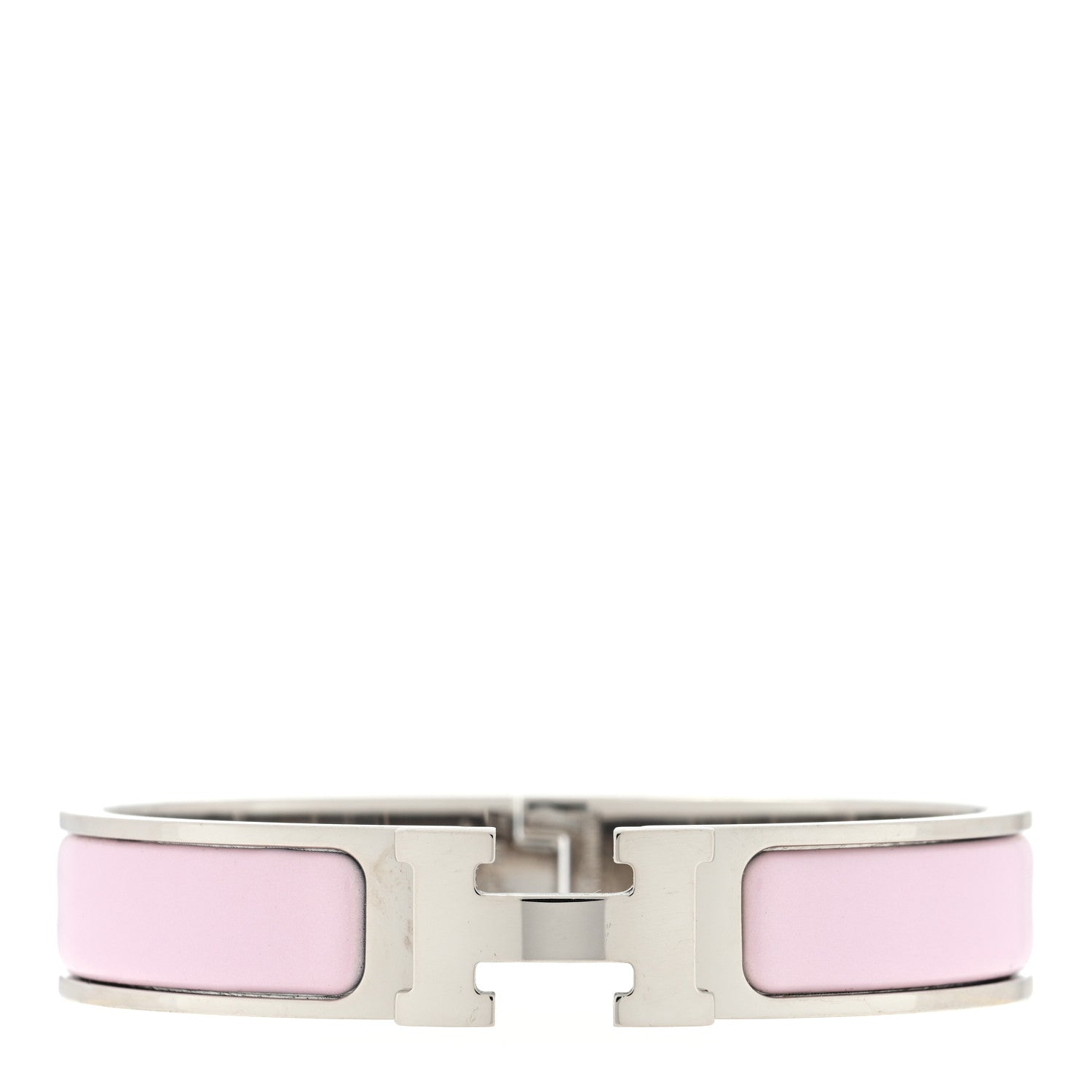 Hermes Enamel Narrow Clic Clac H Bracelet PM Rose Dragee 1 of 3