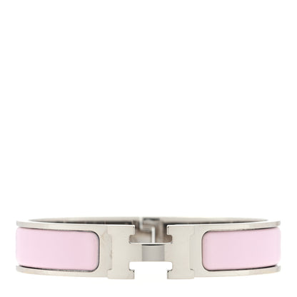 Hermes Enamel Narrow Clic Clac H Bracelet PM Rose Dragee 1 of 3