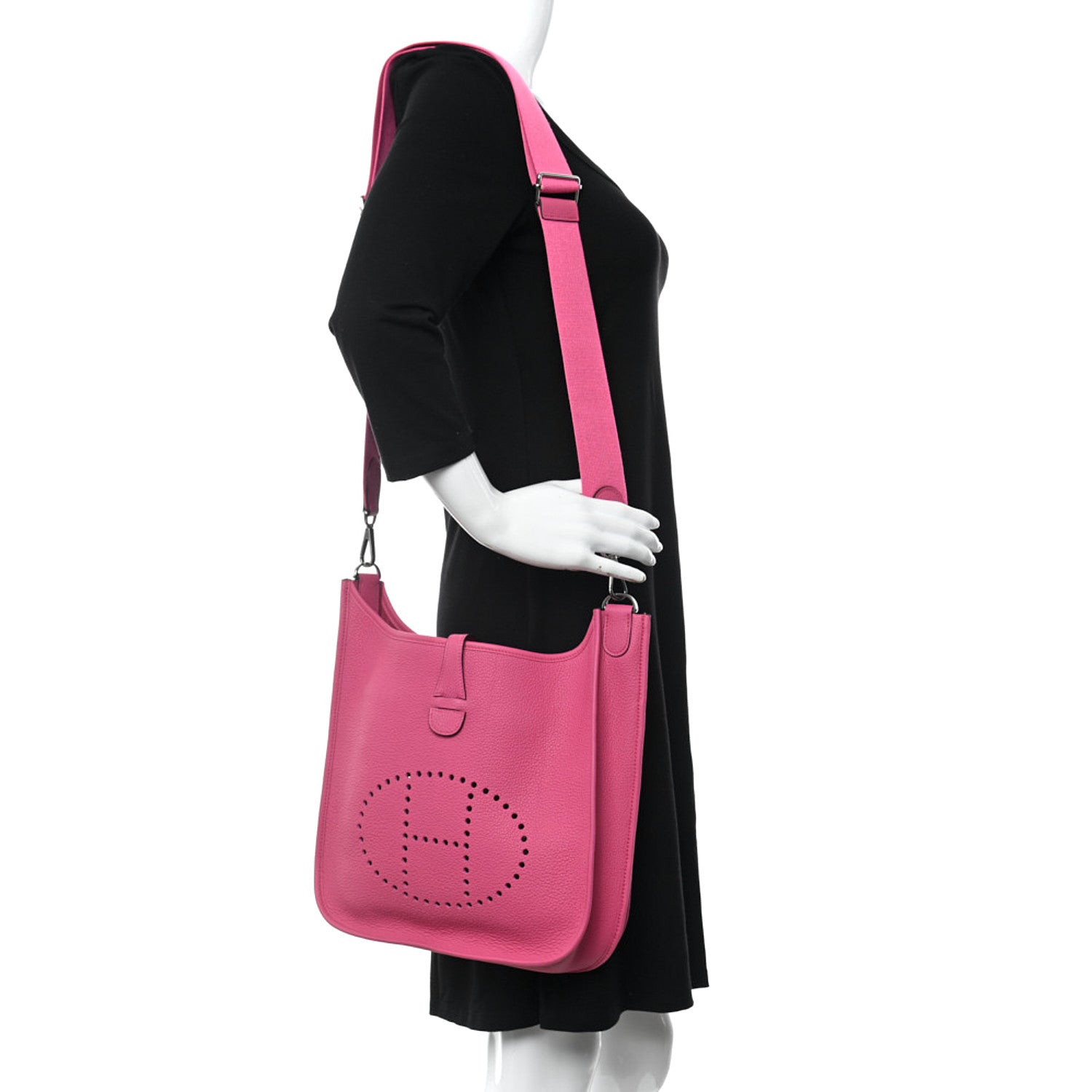 Hermes Taurillon Maurice Evelyne III PM Rose Shocking 2 of 11
