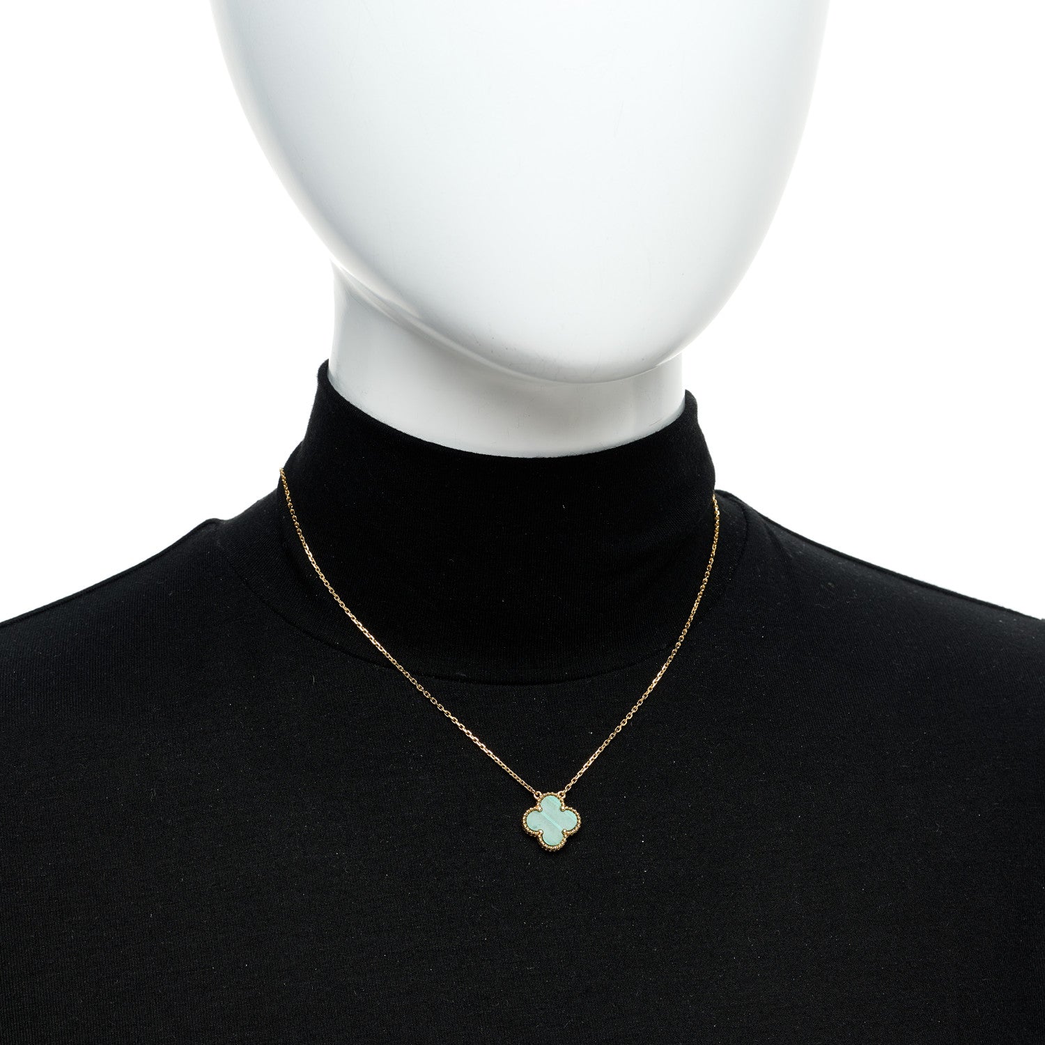 Van Cleef & Arpels 18K Yellow Gold Malachite Vintage Alhambra Pendant Necklace 2 of 6