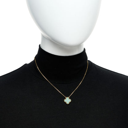 Van Cleef & Arpels 18K Yellow Gold Malachite Vintage Alhambra Pendant Necklace 2 of 6