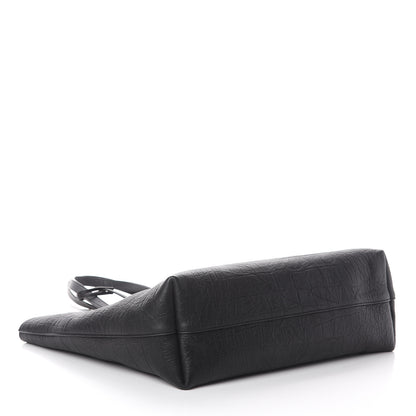 Saint Laurent Calfskin Crocodile Embossed Large Shopper Tote Black 3 of 8
