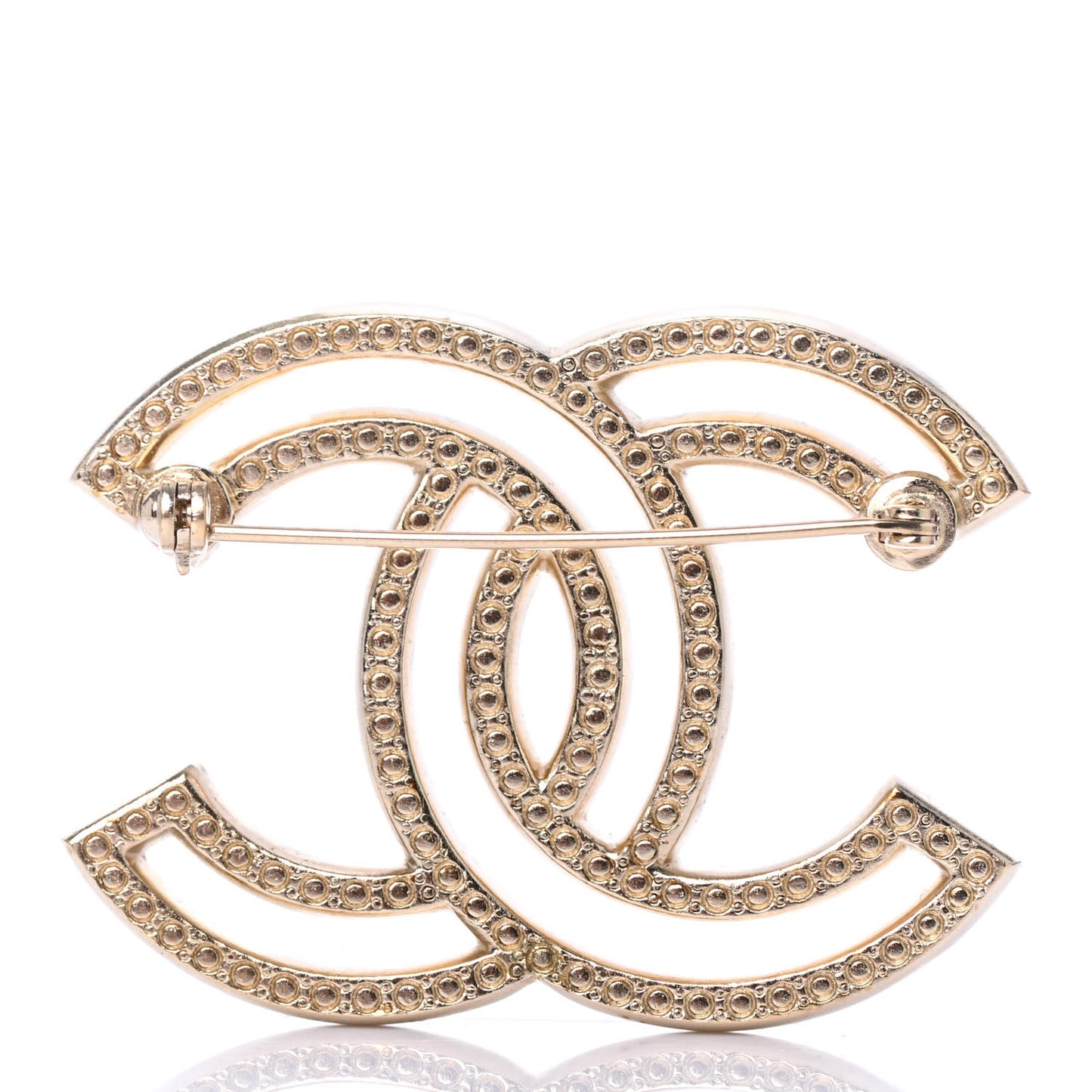 Crystal CC Brooch Light Gold