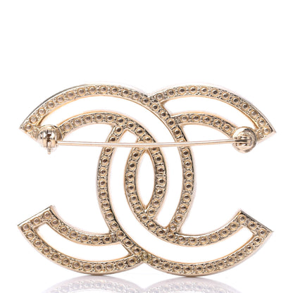 Chanel Crystal CC Brooch Light Gold 3 of 4