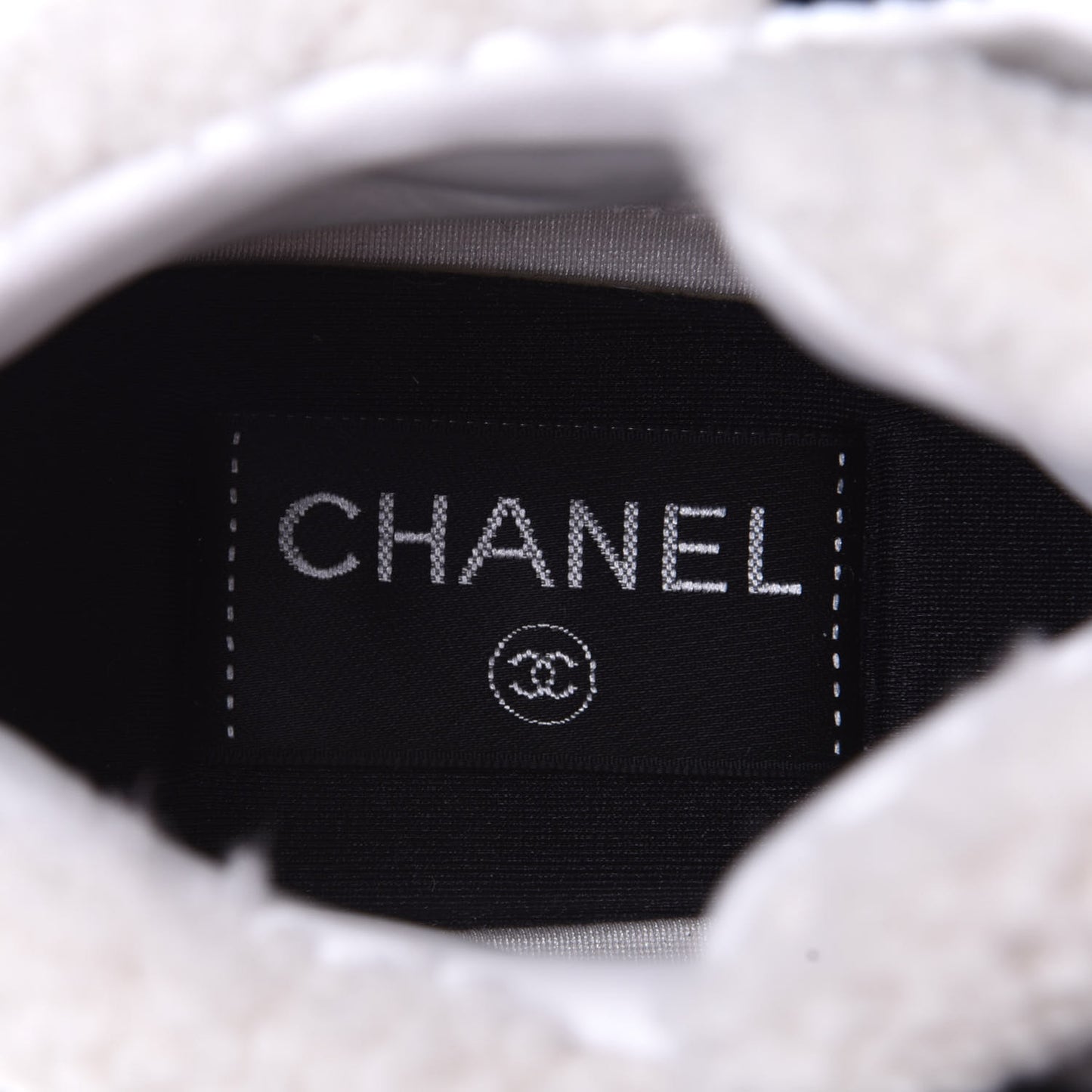 Shearling Suede CC High Top Sneakers 36 Black White