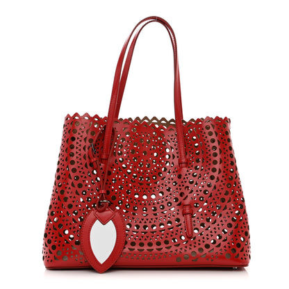 Alaia Calfskin Laser Cut Mina 32 Bag Red 1 of 10