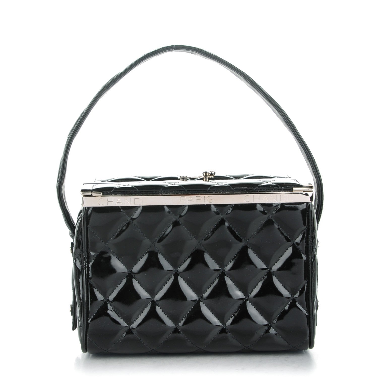 Chanel Patent Quilted Vanity Clutch Black 1 of 8