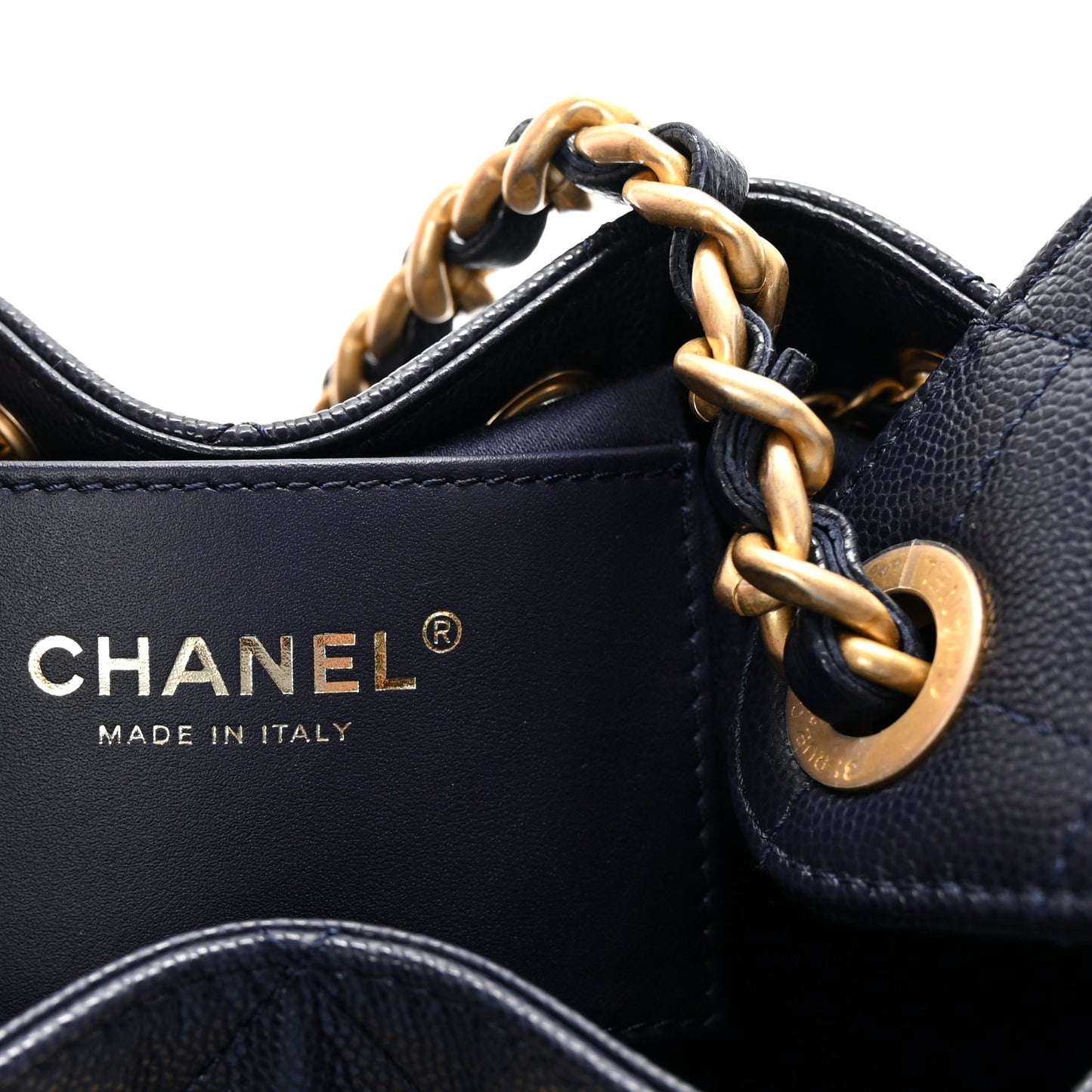 Caviar Quilted Small Chanel 25 Handbag Dark Navy