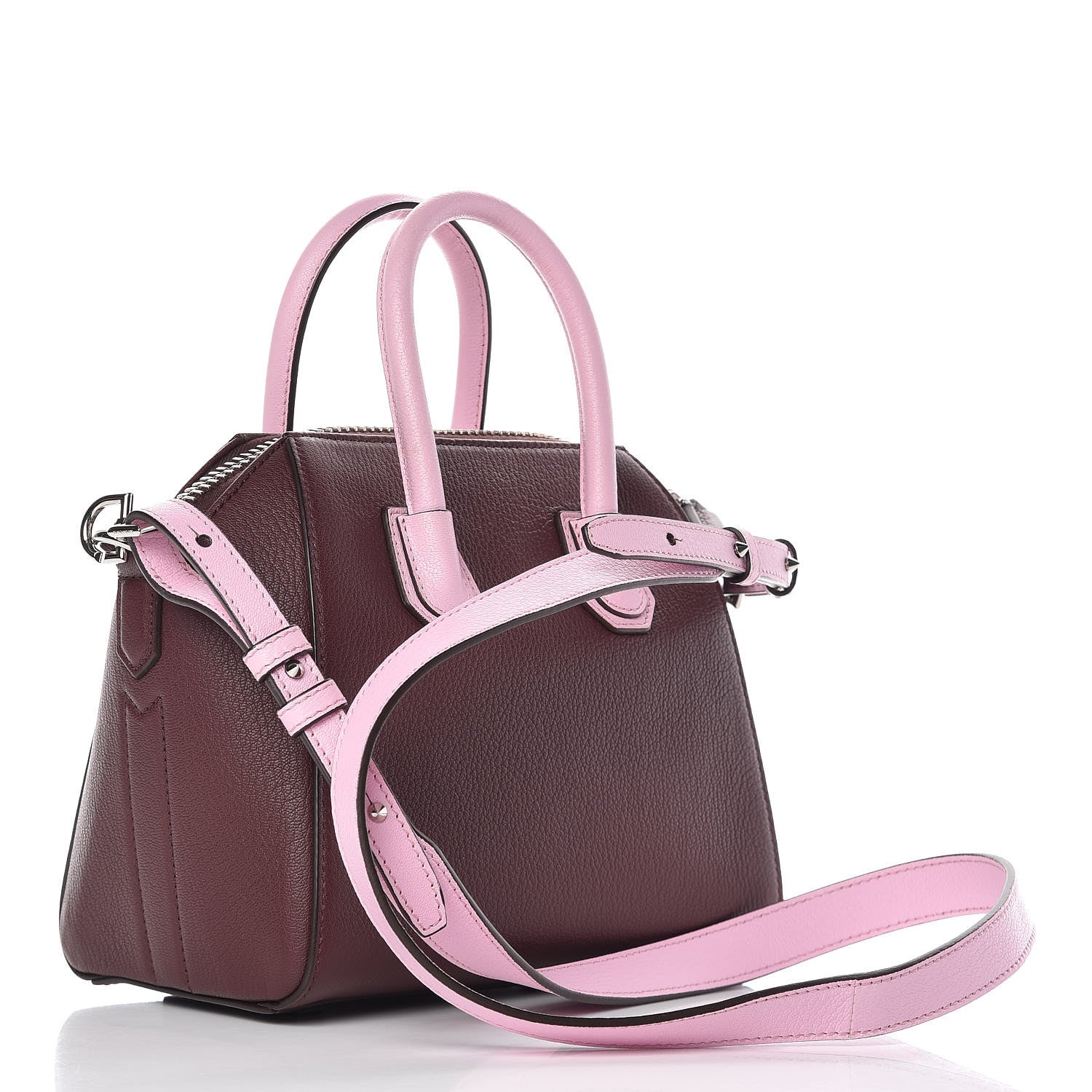 Givenchy Sugar Goatskin Mini Tri-Color Antigona Burgundy Pink White 3 of 11