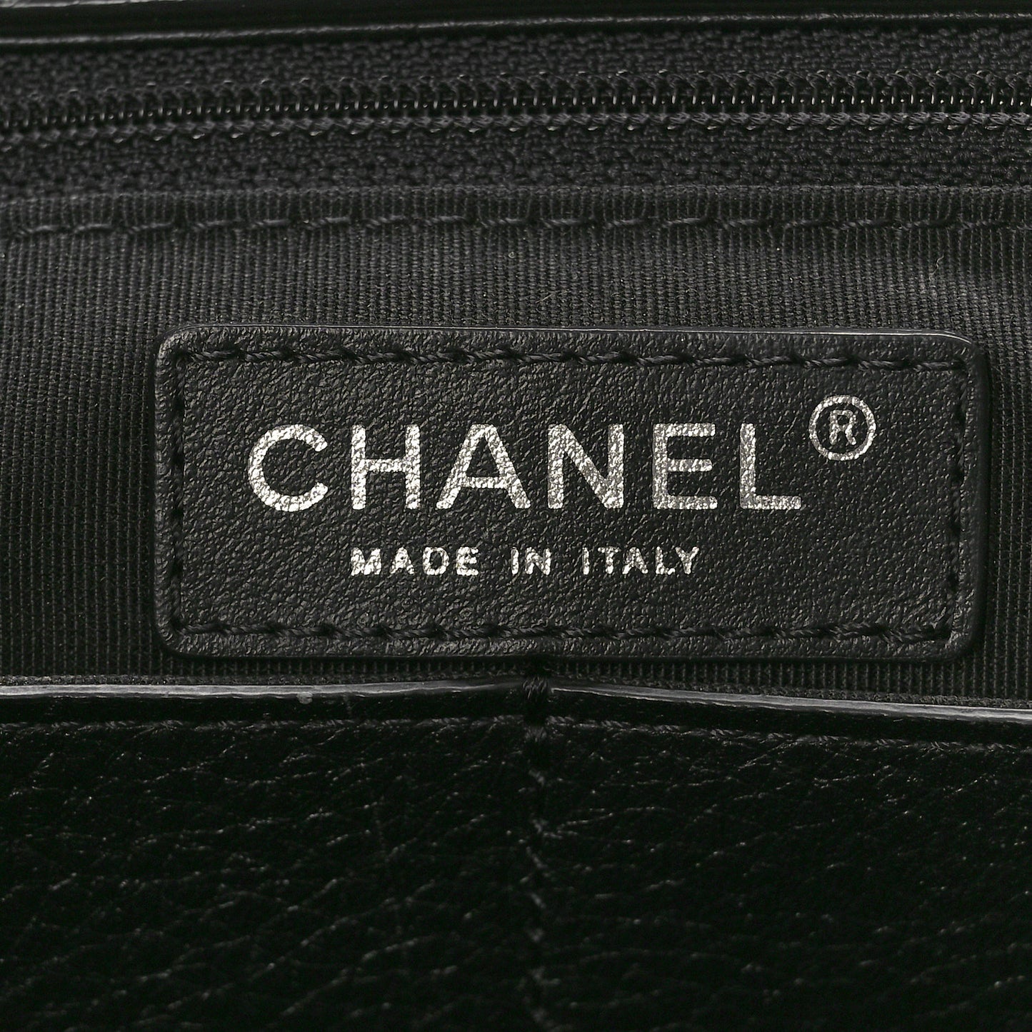 Deerskin Stitched Medium CC Shopping Tote Black