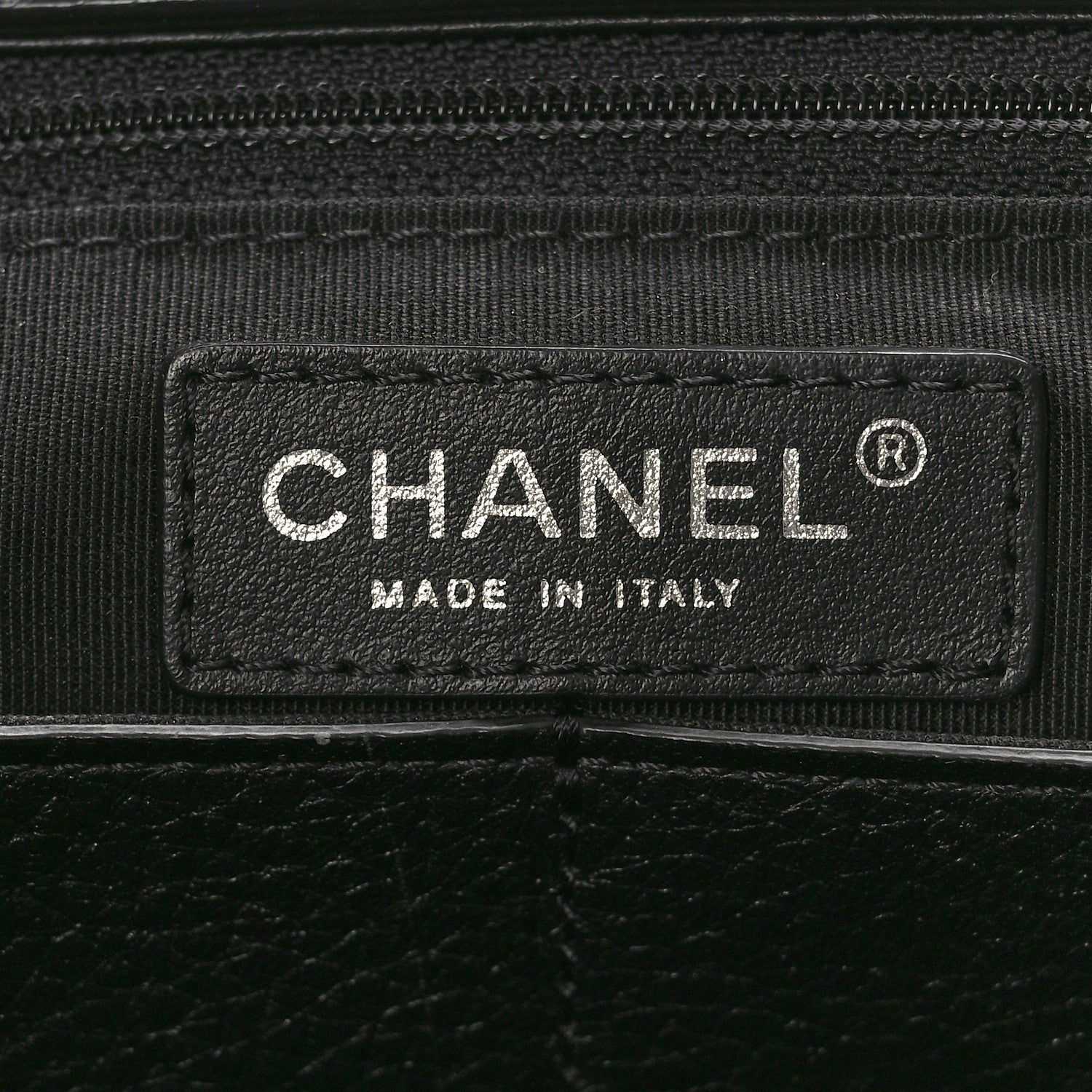 Chanel Deerskin Stitched Medium CC Shopping Tote Black 6 of 15