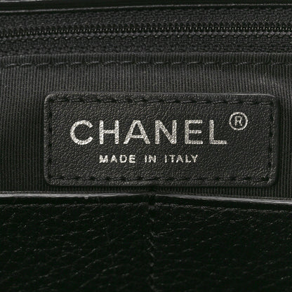 Chanel Deerskin Stitched Medium CC Shopping Tote Black 6 of 15