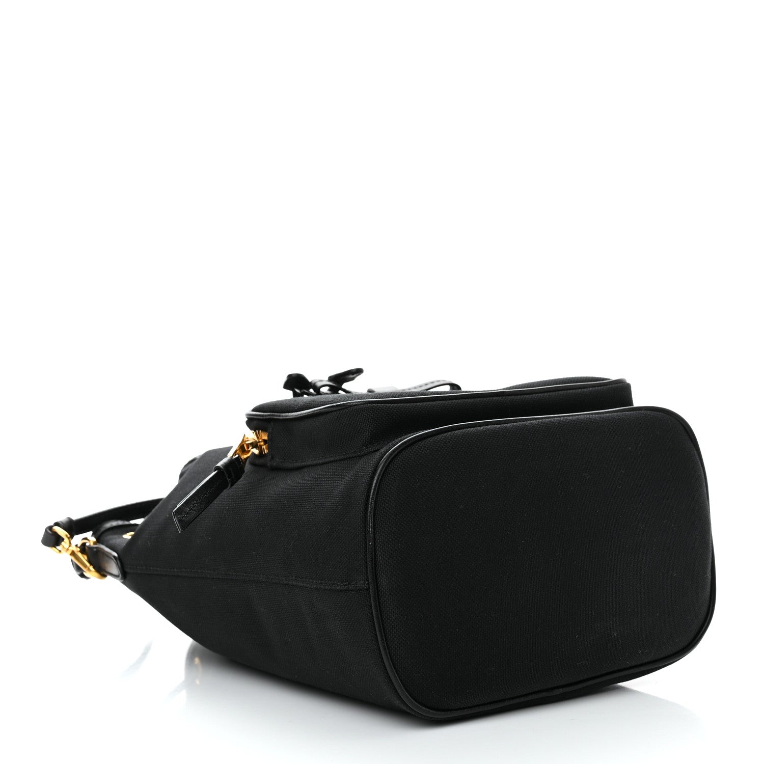 Prada Jacquard Logo Mini Bucket Crossbody Bag Black 4 of 15