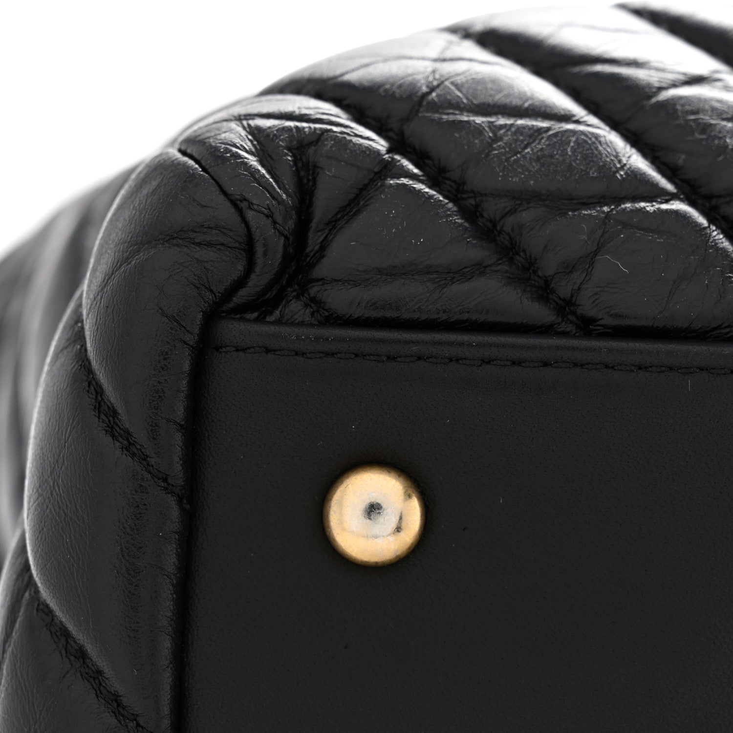 Chanel Aged Calfskin Chevron Large Coco Handle Shopping Tote Black 14 of 14
