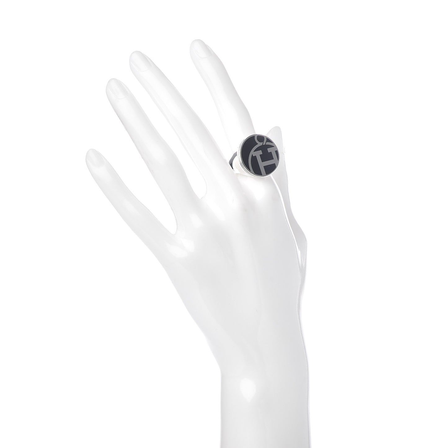 Sterling Silver Enamel Ring 52 6 Black
