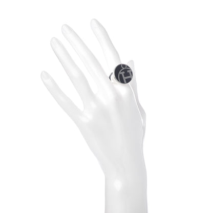 Hermes Sterling Silver Enamel Ring 52 6 Black 2 of 5
