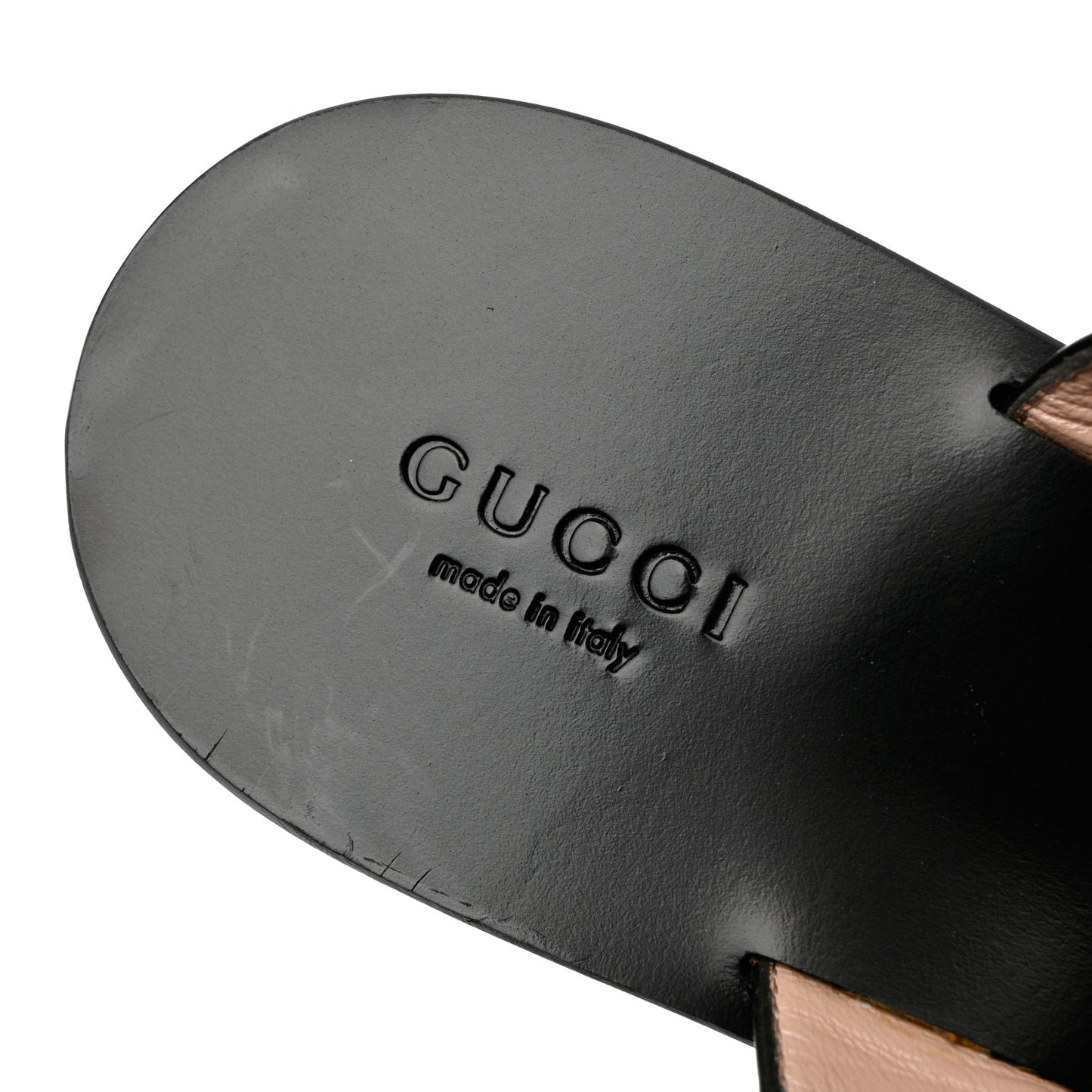 Calfskin GG Marmont Thong Sandals 38 Black
