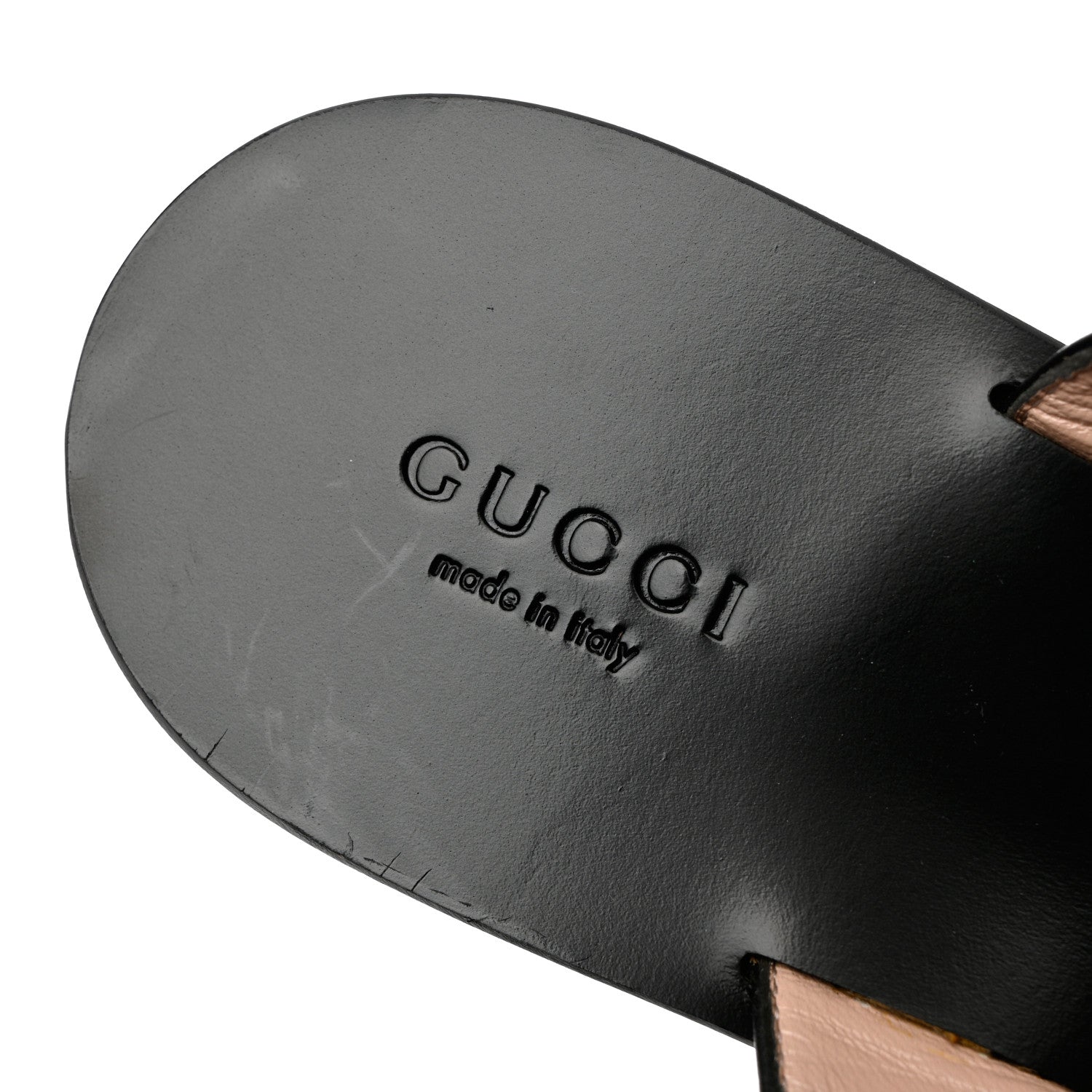 Gucci Calfskin GG Marmont Thong Sandals 38 Black 6 of 8