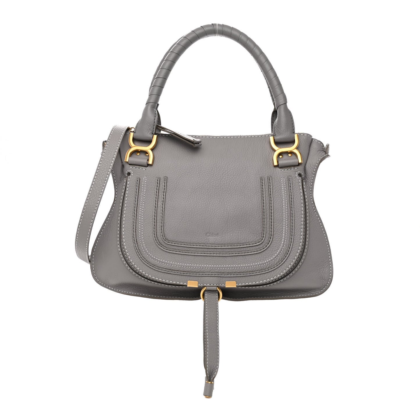 Calfskin Medium Marcie Satchel Cashmere Grey