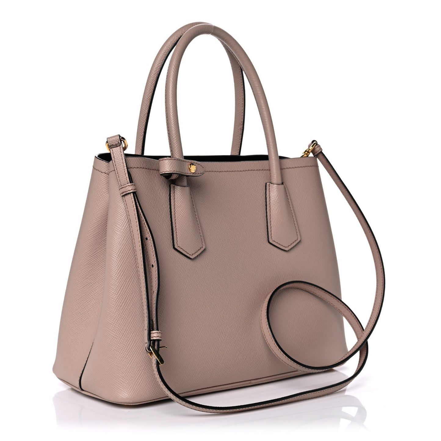 Saffiano Cuir Small Double Bag Cammeo Black