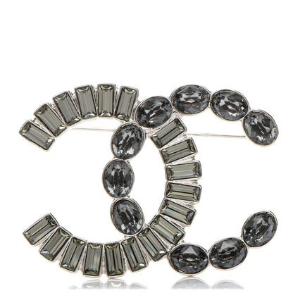 Chanel Baguette Crystal CC Brooch Silver Grey 1 of 4