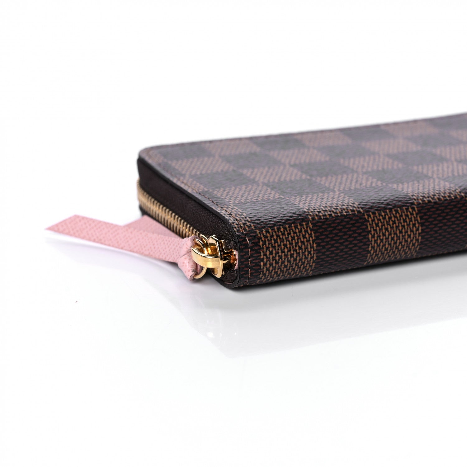 Louis Vuitton Damier Ebene Clemence Wallet Rose Ballerine 7 of 9