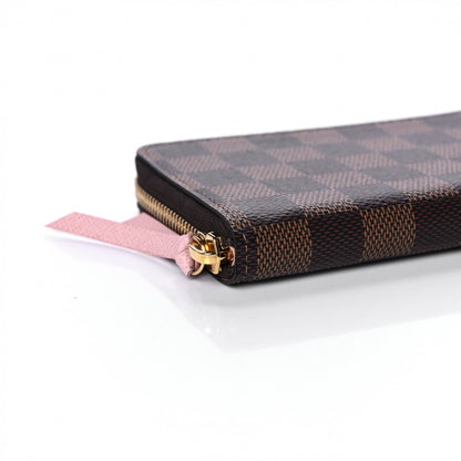 Louis Vuitton Damier Ebene Clemence Wallet Rose Ballerine 7 of 9