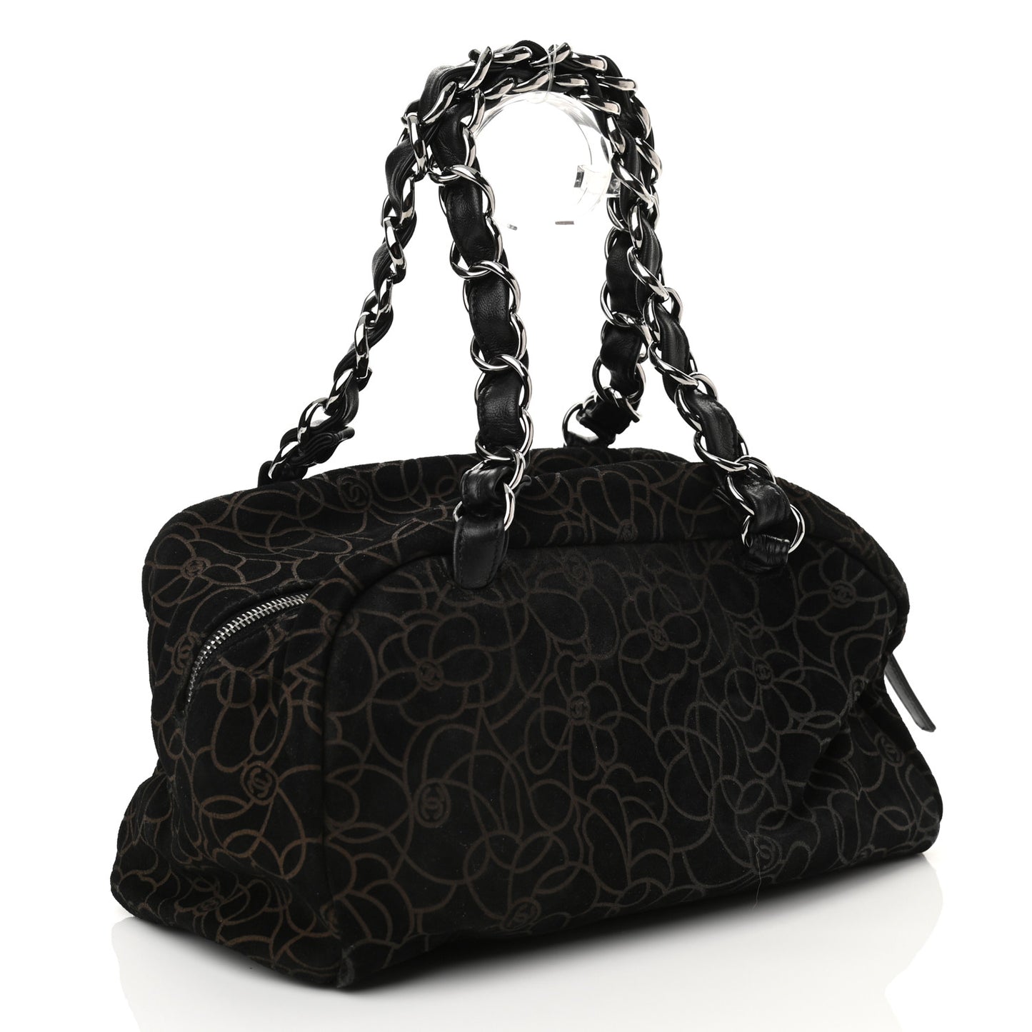 Suede Camellia Bowler Black