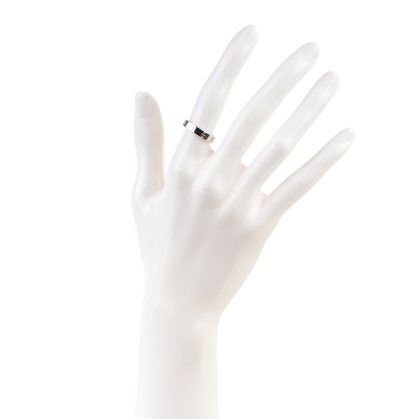 18K White Gold 4mm LOVE Wedding Band Ring 50 5.25