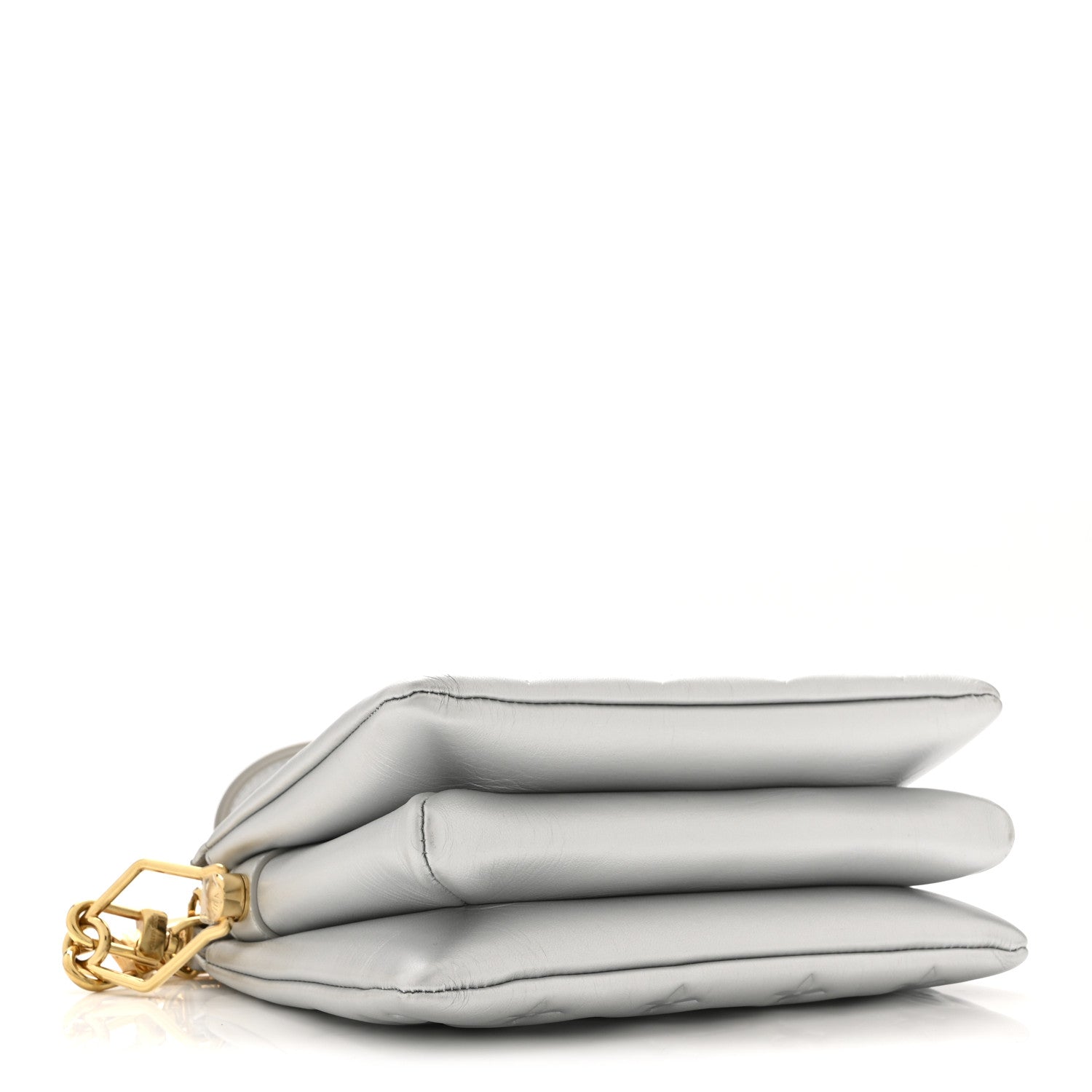 Louis Vuitton Lambskin Embossed Monogram Coussin BB Silver 4 of 9