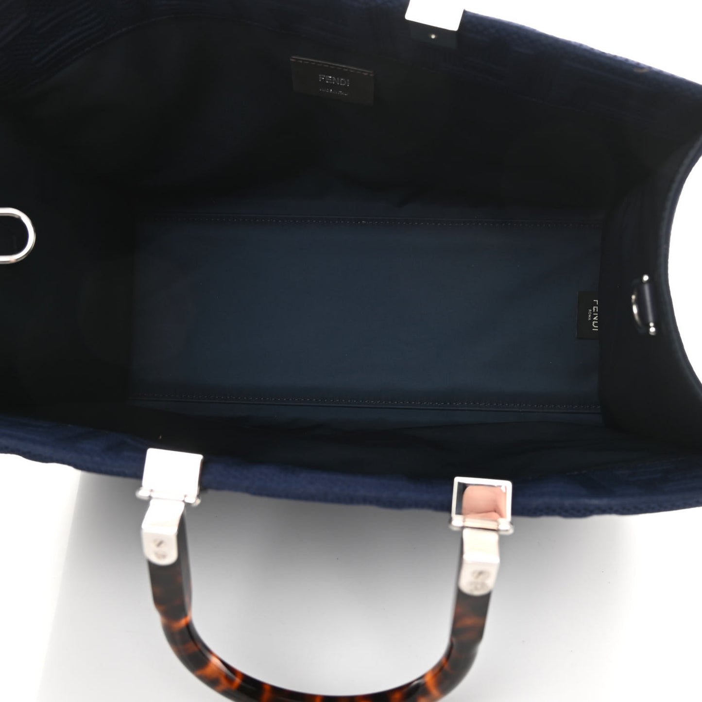 Technical Fabric Plexiglass FF Medium Fendi Sunshine Shopper Tote Marino