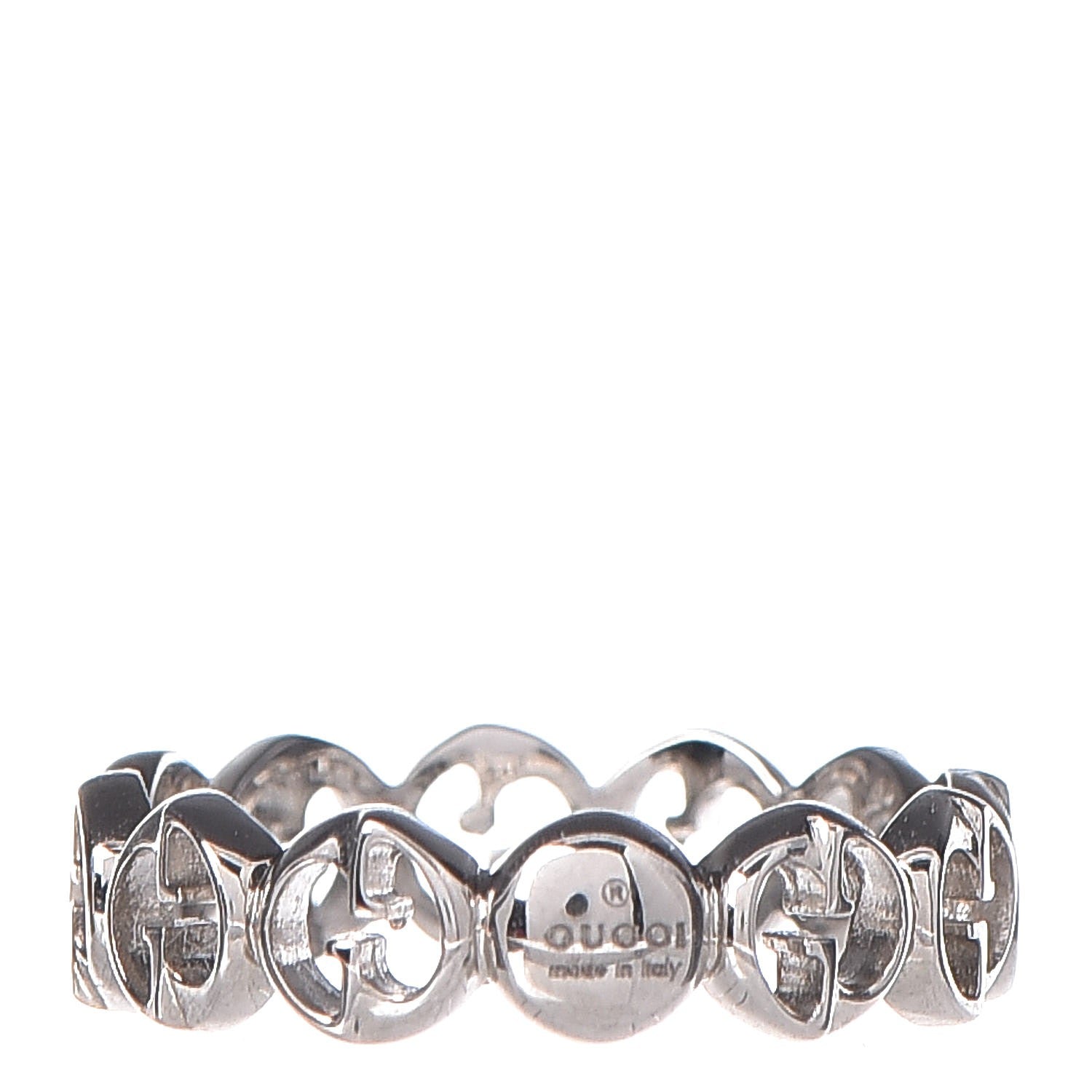 Gucci 18K White Gold 5mm 1973 Band Ring 50 5.25 3 of 5