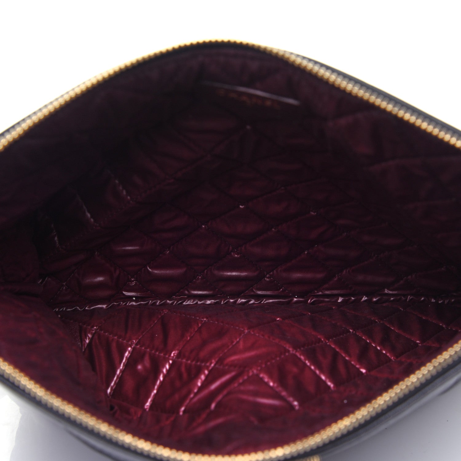 Chanel Sheepskin Quilted Medium Vintage Mademoiselle Cosmetic Case Black 5 of 10