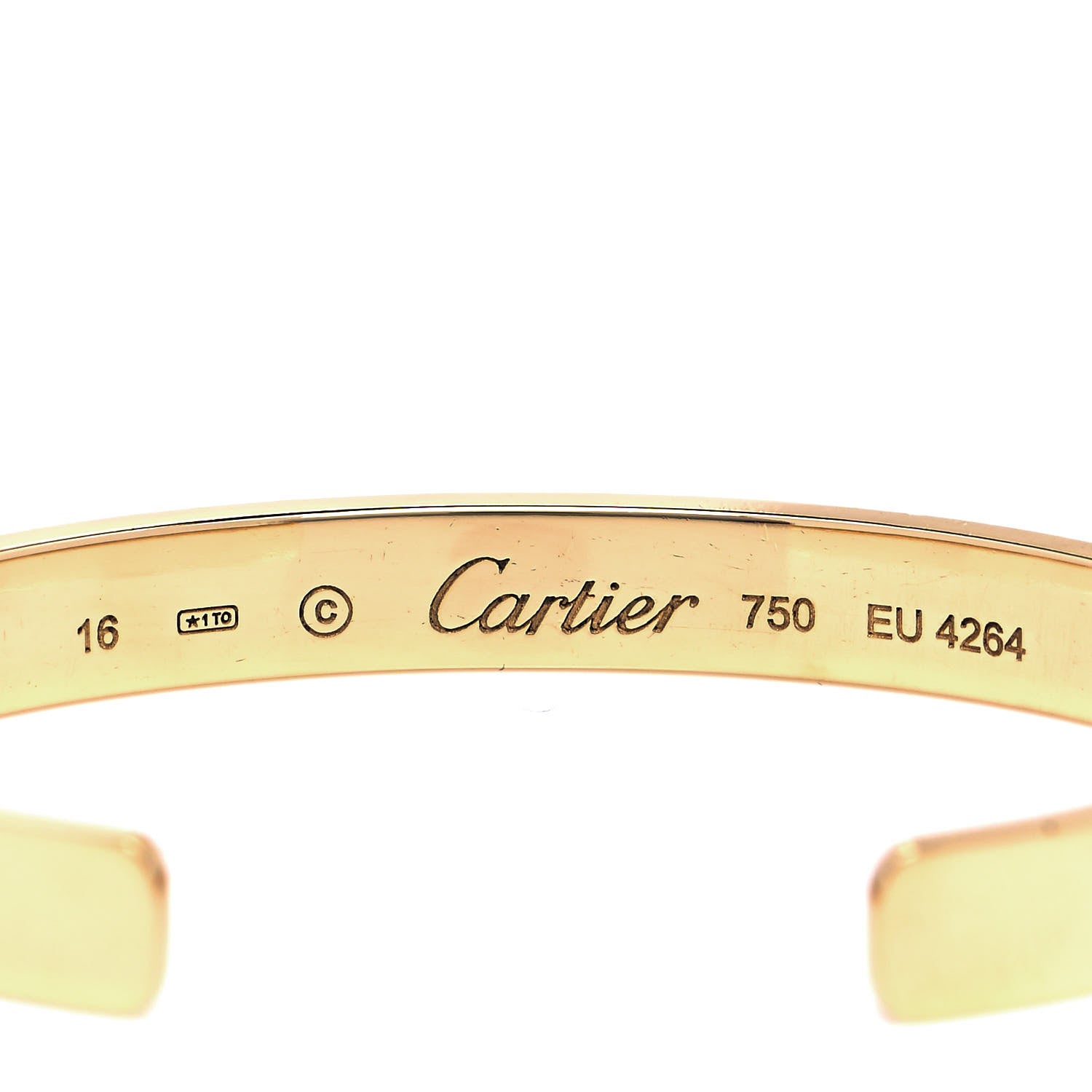 Cartier 18K Yellow Gold LOVE Cuff Bracelet 16 4 of 4