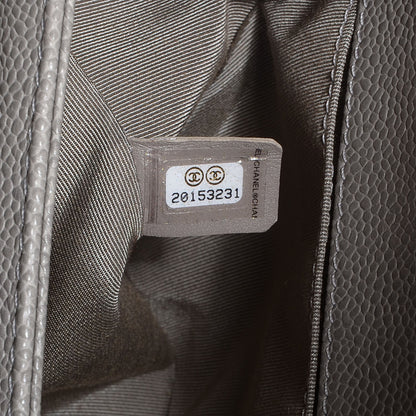 Chanel Caviar Medium Boy Flap Light Grey 9 of 9
