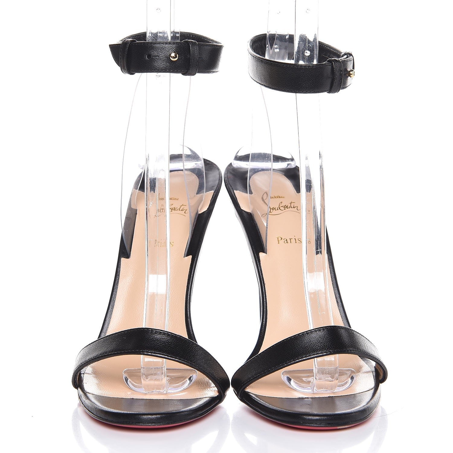 Christian Louboutin Shiny Nappa PVC Jonatina 100 Sandals 40 Black 2 of 8