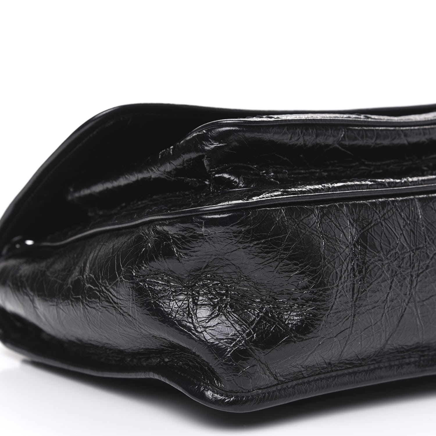 Saint Laurent Crinkled Calfskin Matelasse Monogram Medium Niki Chain Satchel Black 8 of 10
