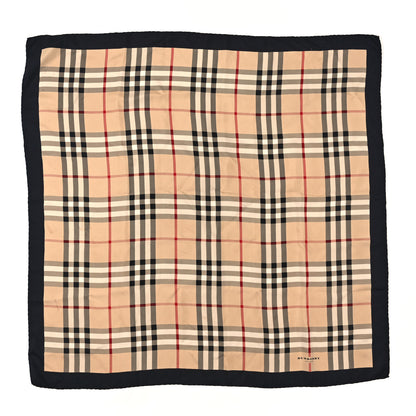 Burberry Silk House Check Square Scarf Beige Black 1 of 4