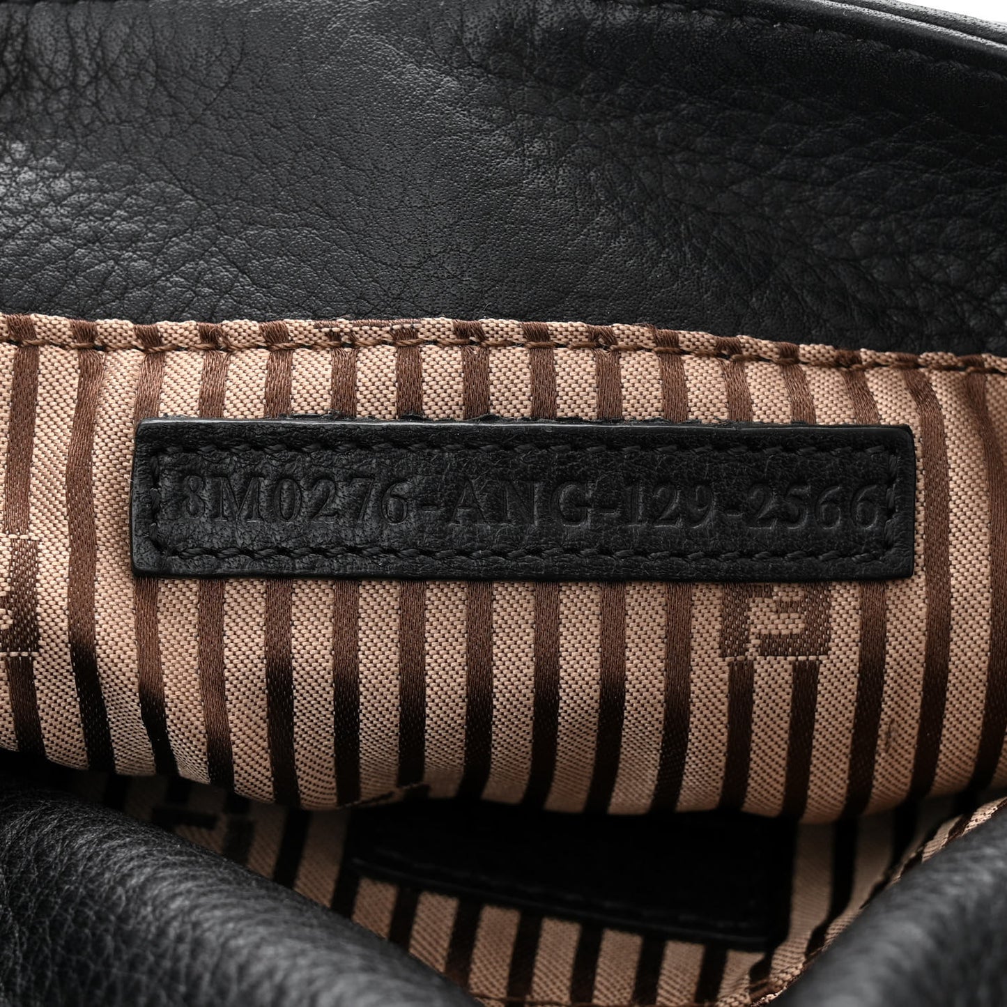 Vitello Flamingo Fendista Pouchette Crossbody Black
